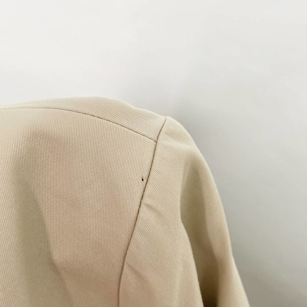 Anthropologie Cartonnier Alderley Pea Coat Tan Jacket Pleated Boho Size 2 - Picture 11 of 14